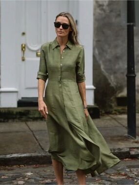 india amory shirt dress Julia Amory The Shirt Dress Celadon Buttercup In Natural - 49% Off